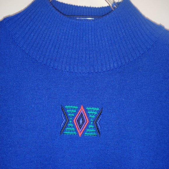 Vintage Royal Blue 80s Wool Blend Crewneck Sweatshirt! - Picture 6 of 6